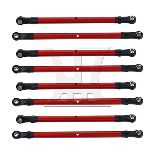 BQLZR 8Pieces RC1:10 Rod Link Linkage Set Replacement for AXIAL 313mm Wheelbase Red