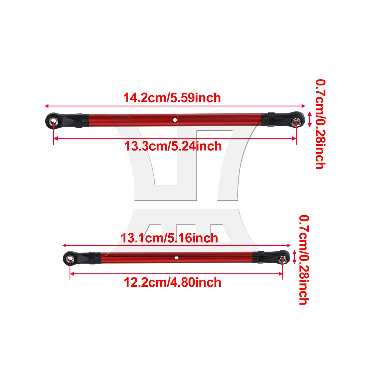 BQLZR 8Pieces RC1:10 Rod Link Linkage Set Replacement for AXIAL 313mm Wheelbase Red
