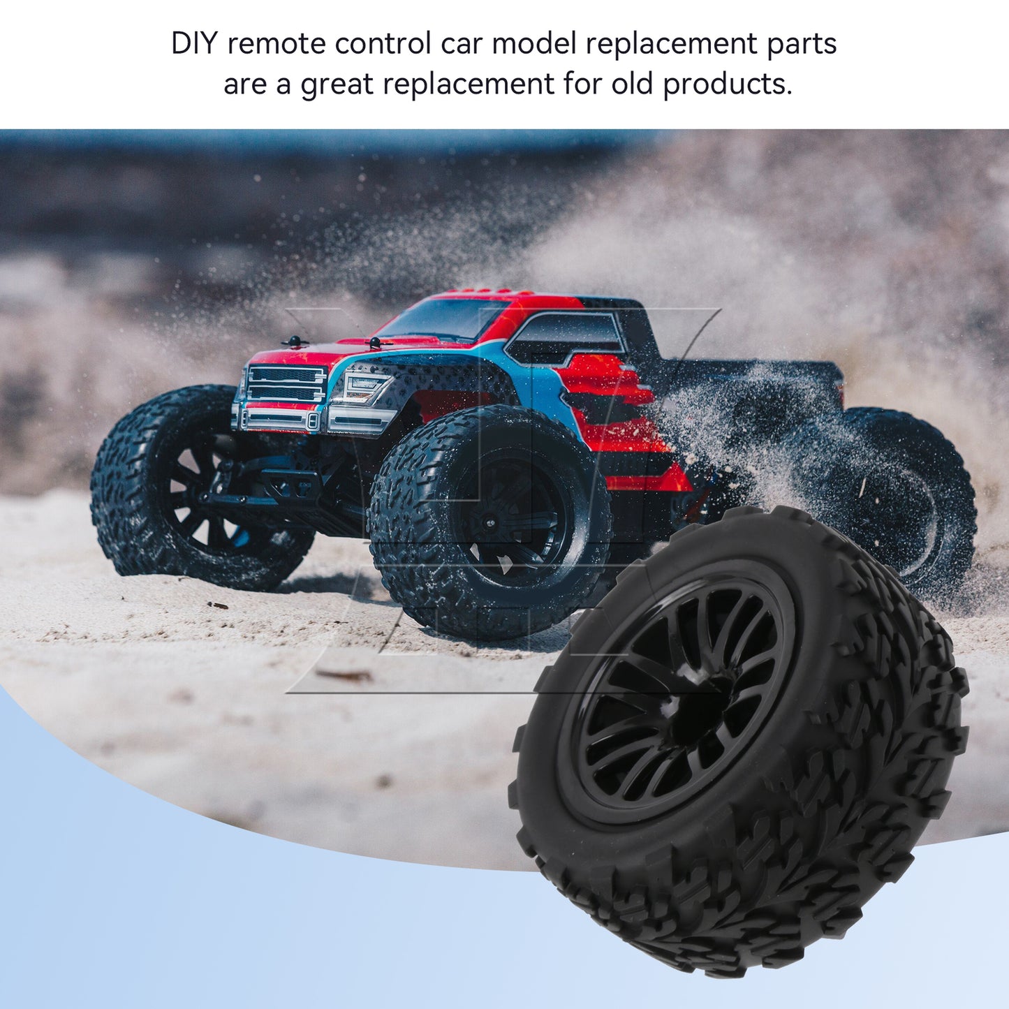 BQLZR 4Pieces RC1:10 Wheels Tires 12mm Hex Replacement for ARRMA ARA4203V3T1 Black
