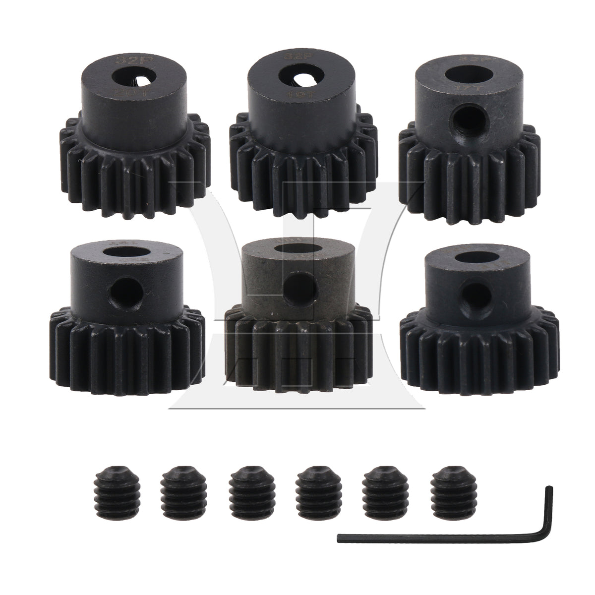 BQLZR 6Pieces RC1:8 Steel Pinion Gear 0.8 M 5mm 16T-21T 32P Replacement for TRAXXAS