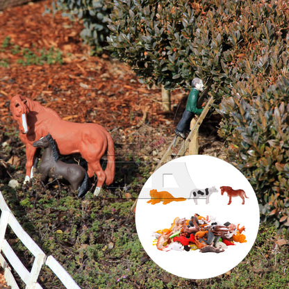 BQLZR 60 Pieces 1:50 Scale Farm Animal Figurines for Sand Table Architectural Model