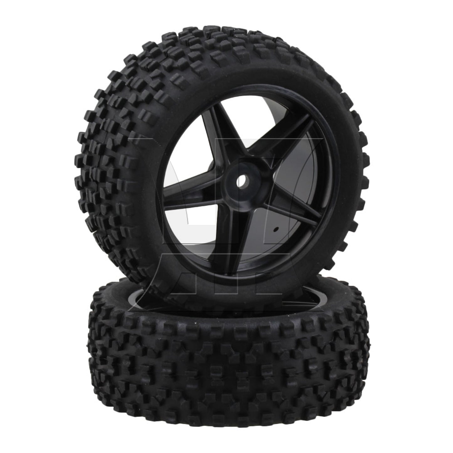 BQLZR RC1:10 off-road vehicle 2PCS front and 2PCS rear black dot leather tires and pentagram perforated black wheels