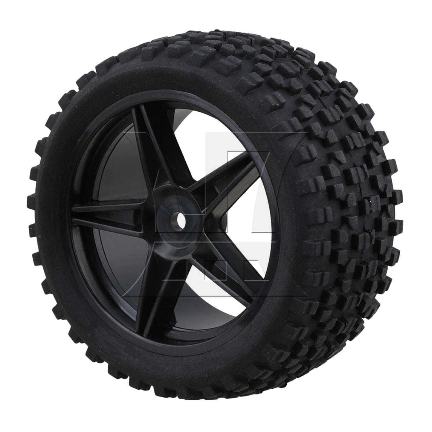 BQLZR RC1:10 off-road vehicle 2PCS front and 2PCS rear black dot leather tires and pentagram perforated black wheels