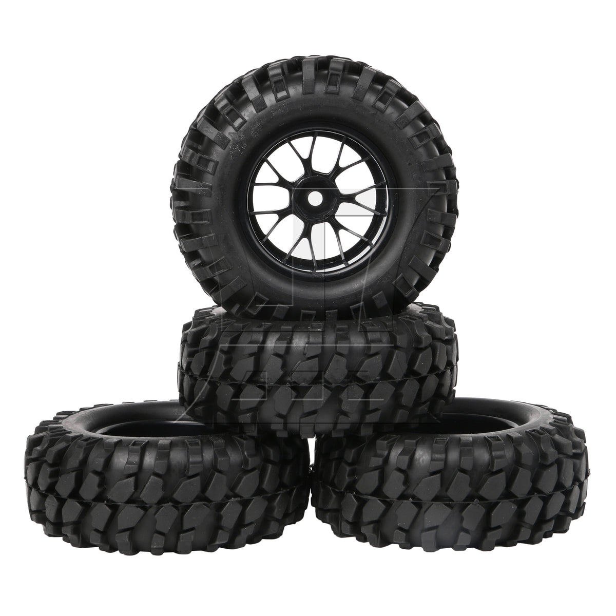 BQLZR 4PCS RC1:10 off-road vehicle with diamond tires and Y-shaped black wheels