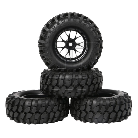 BQLZR 4PCS RC1:10 off-road vehicle with diamond tires and Y-shaped black wheels