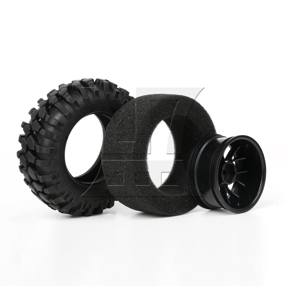 BQLZR 4PCS RC1:10 off-road vehicle with diamond tires and Y-shaped black wheels