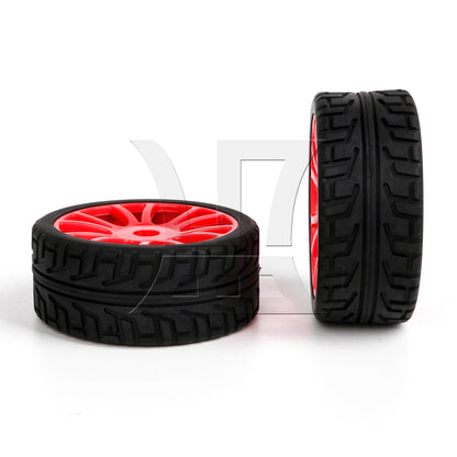 BQLZR 4PCS HSP RC1:8 off-road vehicle with scratch pattern tires and 12 claw wheels 180047 red
