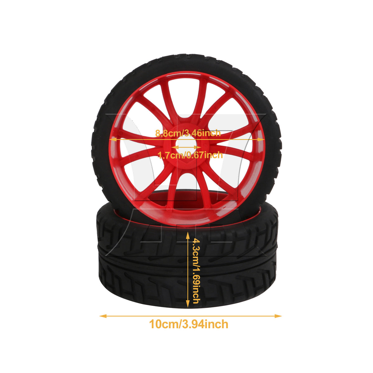 BQLZR 4PCS HSP RC1:8 off-road vehicle with scratch pattern tires and 12 claw wheels 180047 red