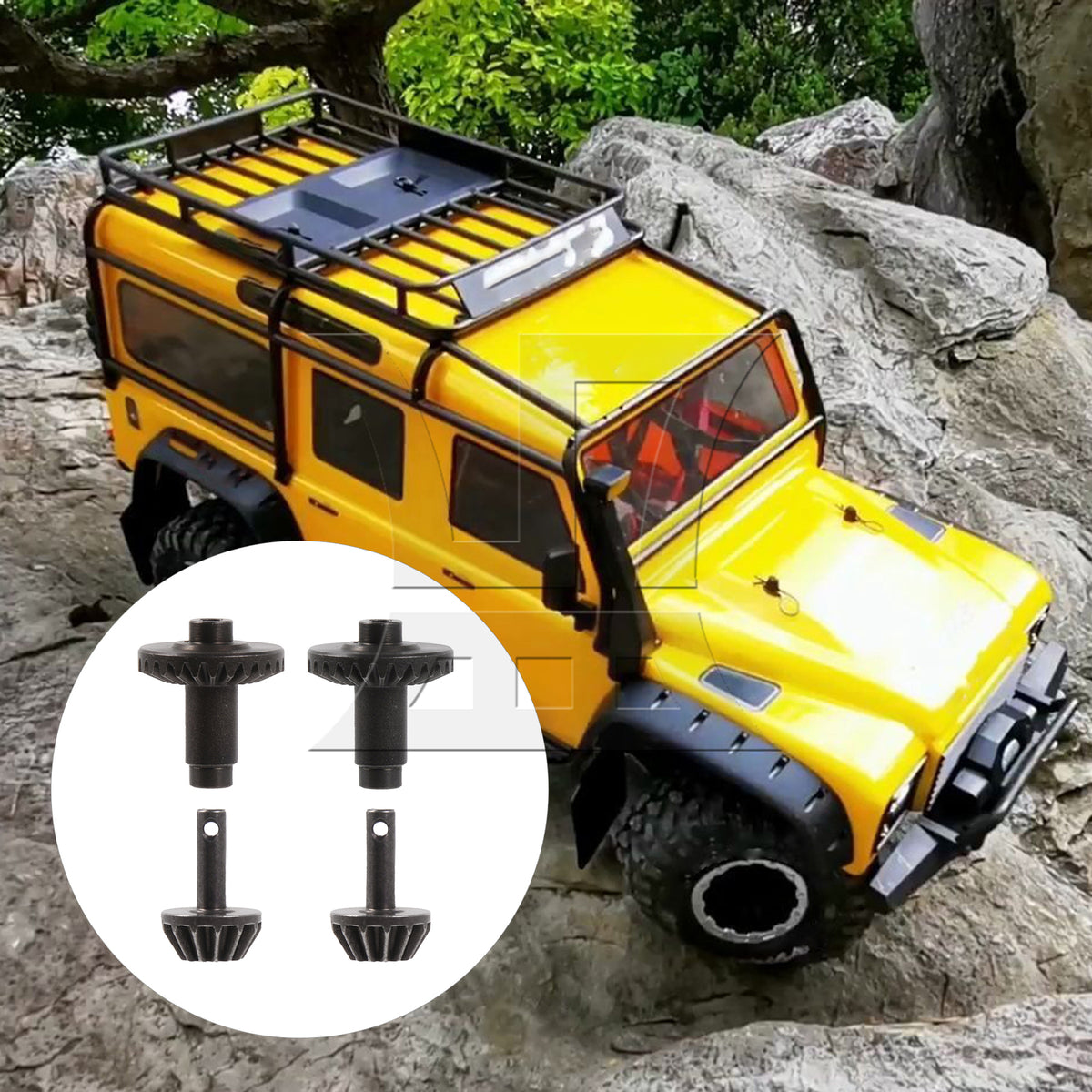 BQLZR 4PCS Front Rear Axles Gear RC1:18 Parts Replacement for Crawler Car 26T 13T