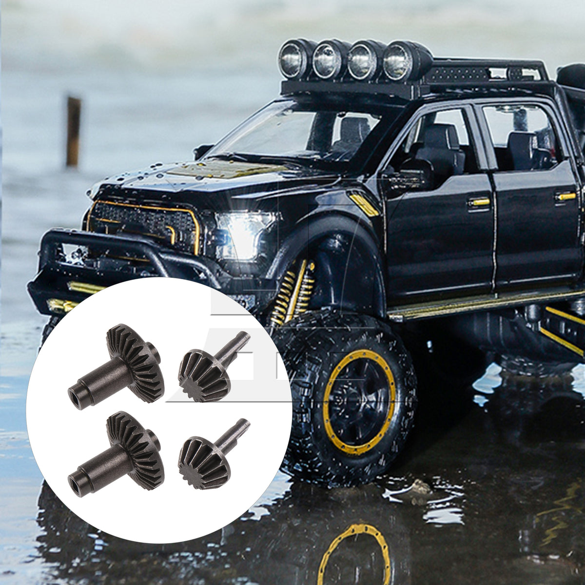 BQLZR 4PCS Front Rear Axles Gear RC1:18 Parts Replacement for Crawler Car 26T 13T