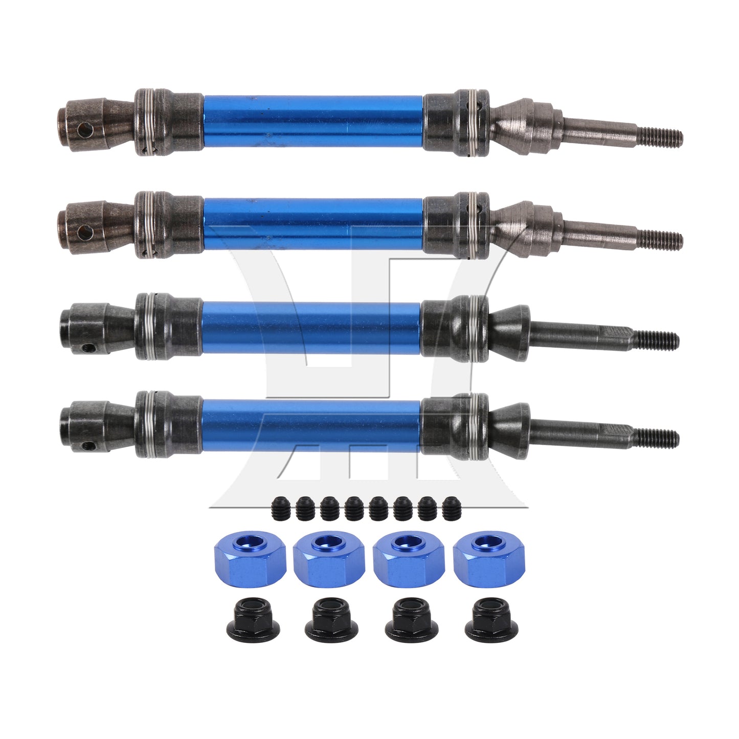 BQLZR 4 Pieces RC1:10 Front Rear Drive Shaft Replacement for TRAXXAS w/ Hex Adapters