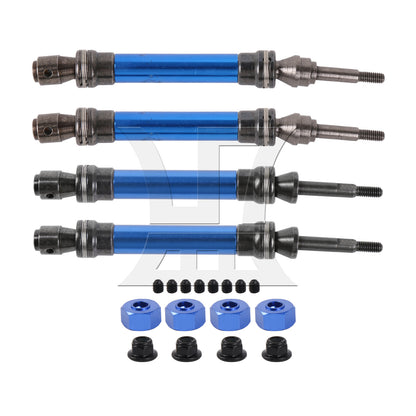 BQLZR 4 Pieces RC1:10 Front Rear Drive Shaft Replacement for TRAXXAS w/ Hex Adapters