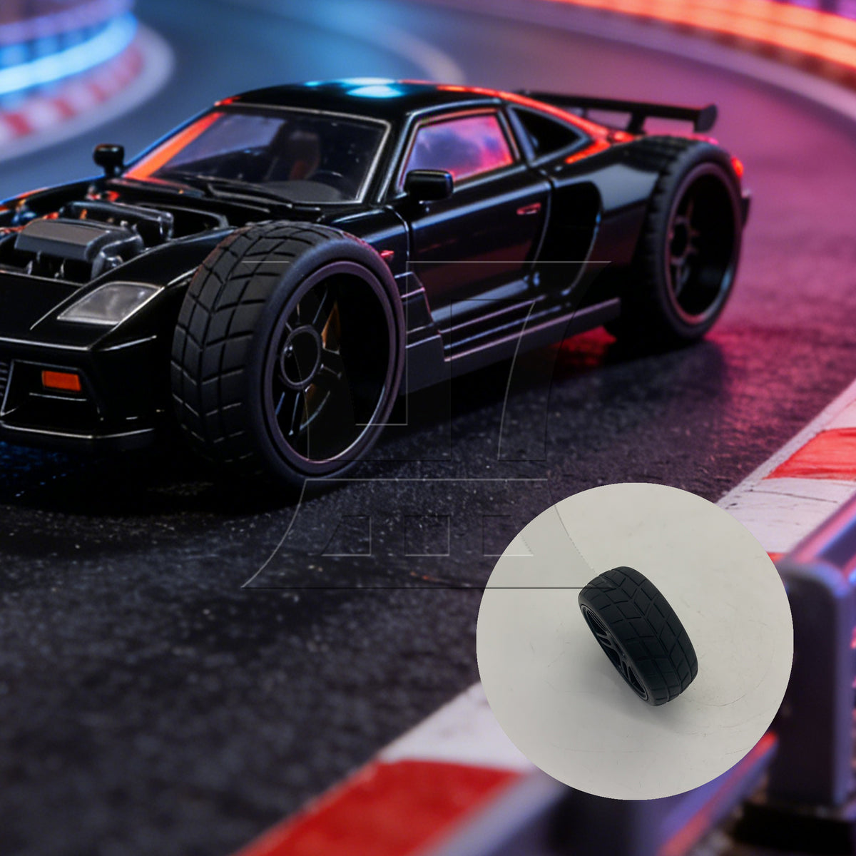 BQLZR 1pc RC1:10 On Road Car Tire and Black Wheel Rim for Model Car Repair Replacement Spare Parts