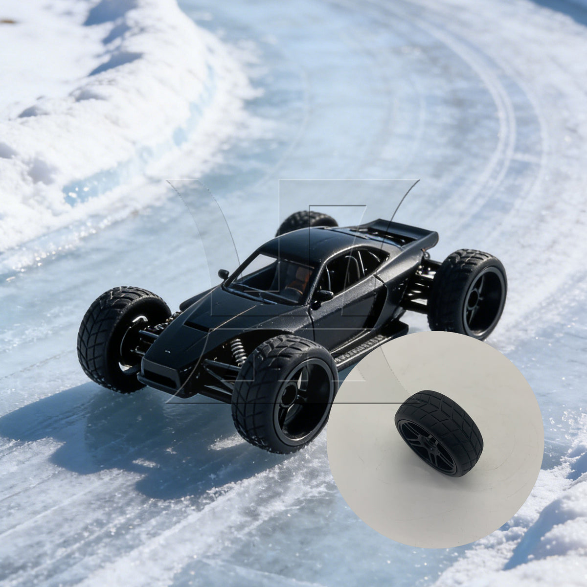BQLZR 1pc RC1:10 On Road Car Tire and Black Wheel Rim for Model Car Repair Replacement Spare Parts