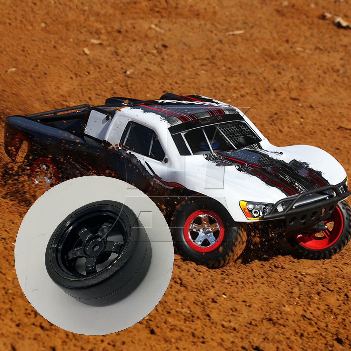 BQLZR 1pc Rc1:10 Racing Tires and 5-Spoke Black Wheel Rim 290142 for Model Car Racing
