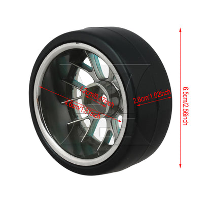 BQLZR 1pc RC1:10 On Road Car Drift Tires And Y-Shaped Electroplated Blue Wheels 290148 For Diy Model Projects