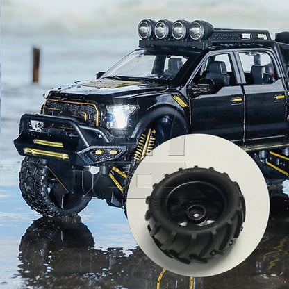 BQLZR 1pc Rc1:16 Tires and 6-Spoke Plastic Black Wheel Rim 20511 for Model Car Racing
