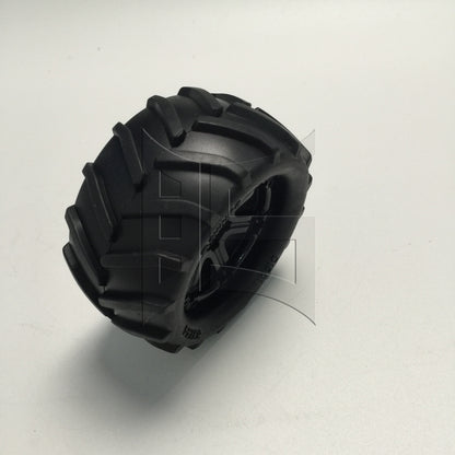 BQLZR 1pc Rc1:16 Tires and 6-Spoke Plastic Black Wheel Rim 20511 for Model Car Racing