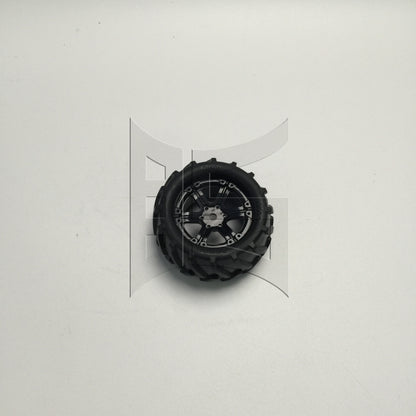 BQLZR 1pc Rc1:16 Tires and 6-Spoke Plastic Black Wheel Rim 20511 for Model Car Racing