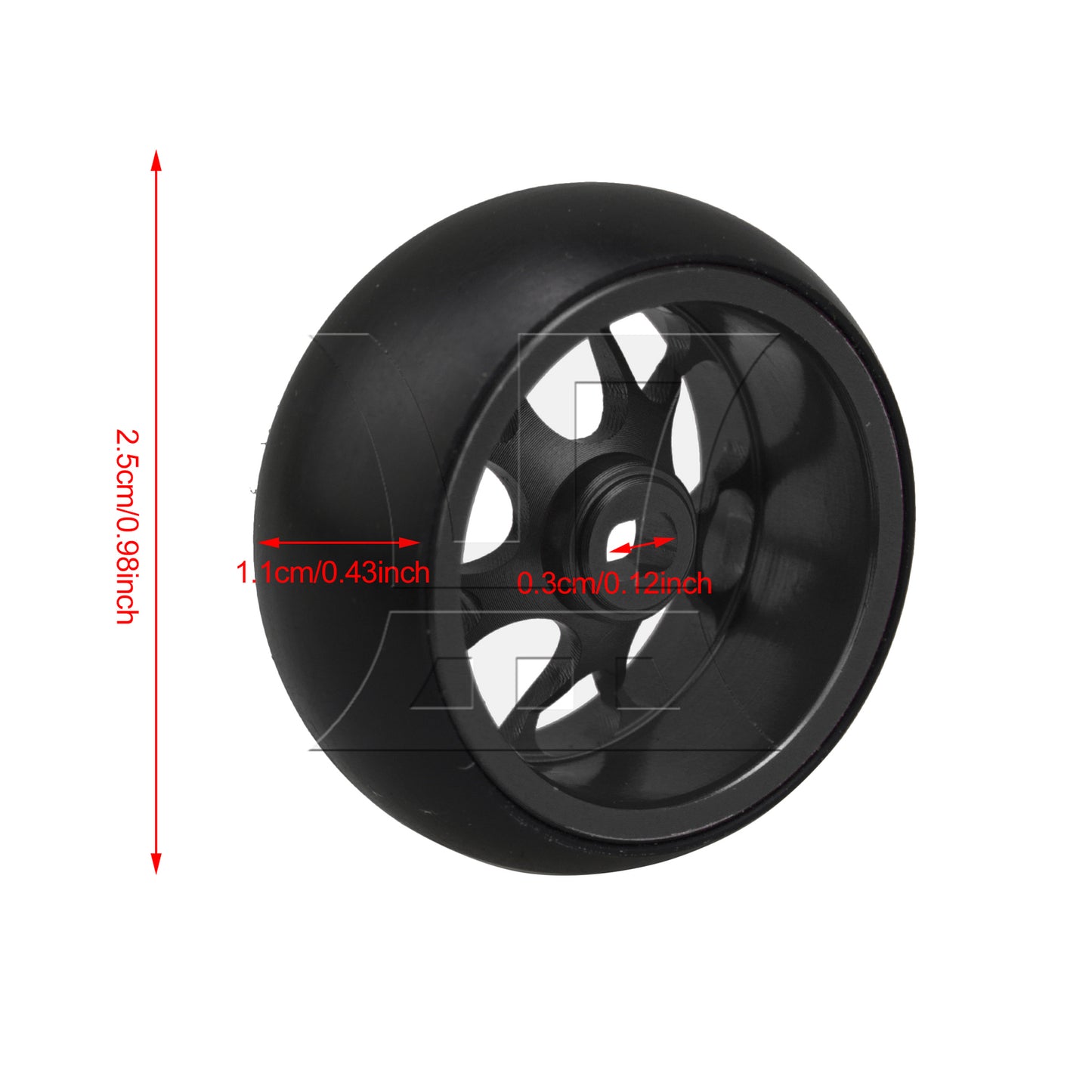 BQLZR 1pc RC1:28 Mesh Black Metal Drift Tire 25x11mm for RC1:28 Model Car