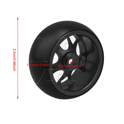 BQLZR 1pc RC1:28 Mesh Black Metal Drift Tire 25x11mm for RC1:28 Model Car