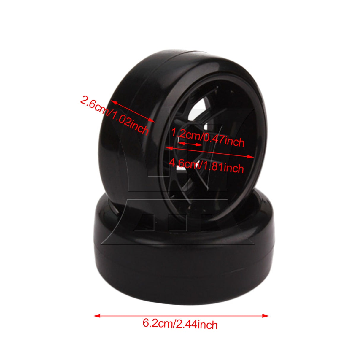 BQLZR 1pc Rc1:10 Racing Car Drift Tires and Y-Shaped Black Wheel Rim 290101 for Model Car Racing