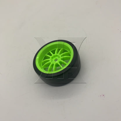 BQLZR 1pc RC1:10 Drift Tire and Green Wheel Rim for Model Car Repair Replacement Spare Parts