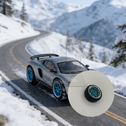 BQLZR 1pc RC1:10 Racing Tire Wheel Hub Y-shaped Plated Blue Wheel Model Accessories