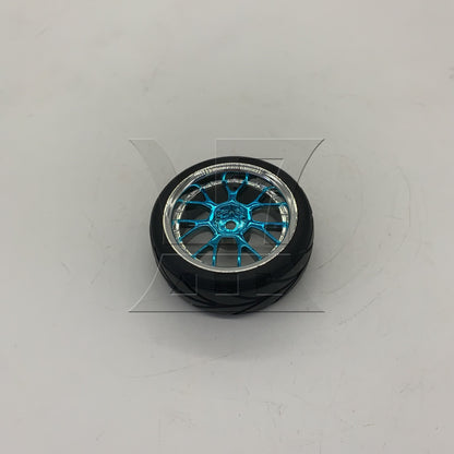 BQLZR 1pc RC1:10 Racing Tire Wheel Hub Y-shaped Plated Blue Wheel Model Accessories