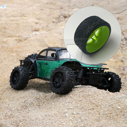 BQLZR 1pc RC1:8 Off-road Vehicle Tire and Green Wheel Hub 17mm for RC1:8 Off-road Vehicle