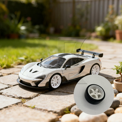 BQLZR 1pc RC1:10 On Road Car Drift Tire and 5-Spoke White Wheel for Model Car Repair Replacement Spare Parts