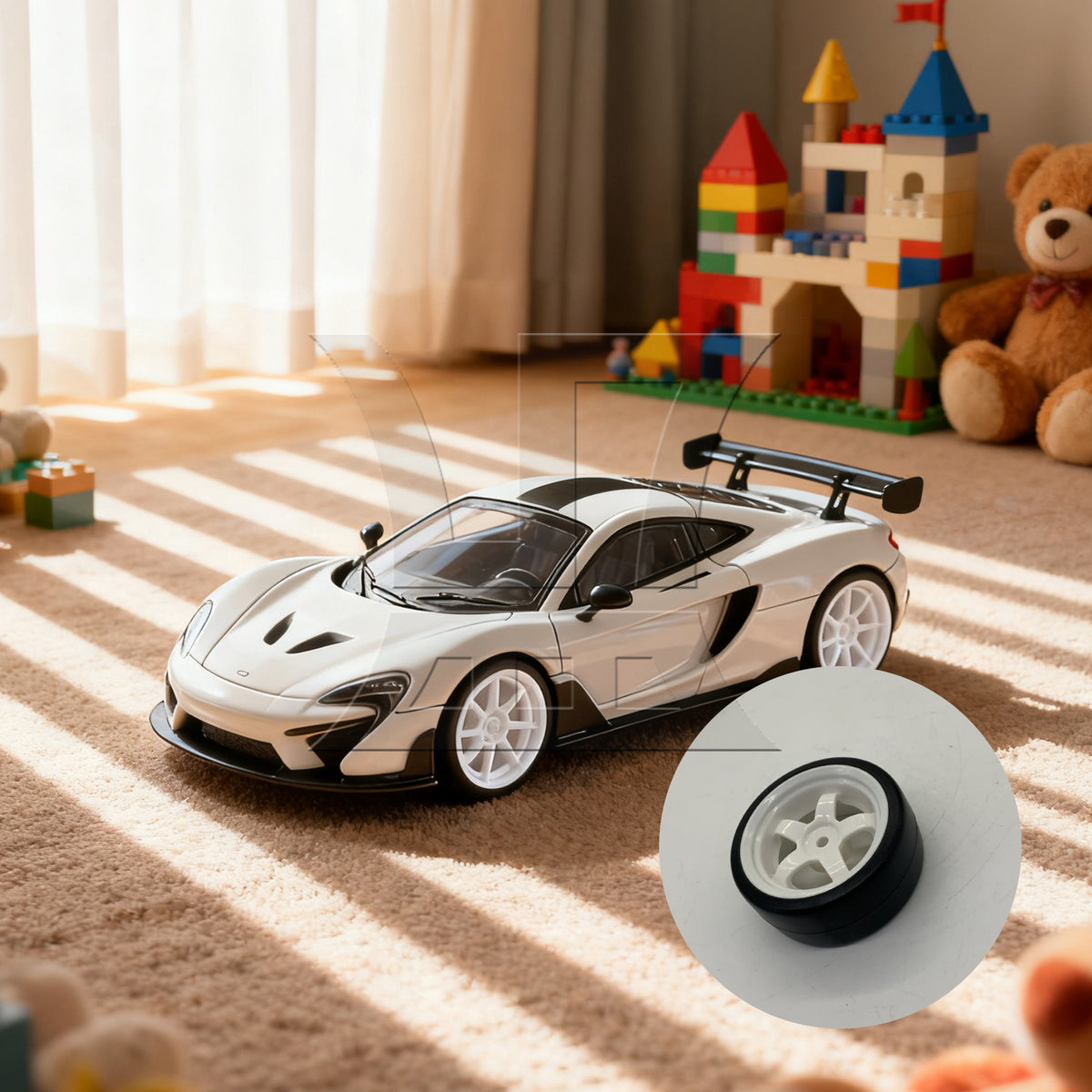 BQLZR 1pc RC1:10 On Road Car Drift Tire and 5-Spoke White Wheel for Model Car Repair Replacement Spare Parts