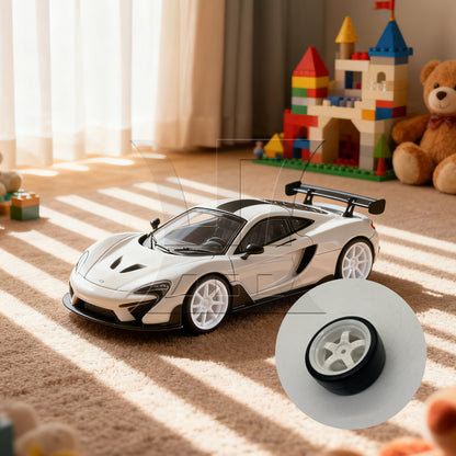 BQLZR 1pc RC1:10 On Road Car Drift Tire and 5-Spoke White Wheel for Model Car Repair Replacement Spare Parts