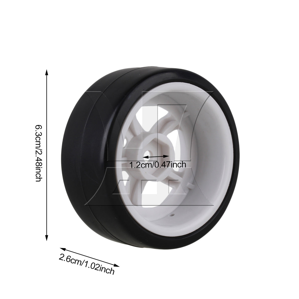 BQLZR 1pc RC1:10 On Road Car Drift Tire and 5-Spoke White Wheel for Model Car Repair Replacement Spare Parts