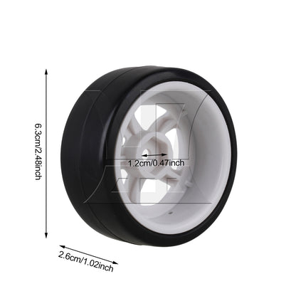 BQLZR 1pc RC1:10 On Road Car Drift Tire and 5-Spoke White Wheel for Model Car Repair Replacement Spare Parts