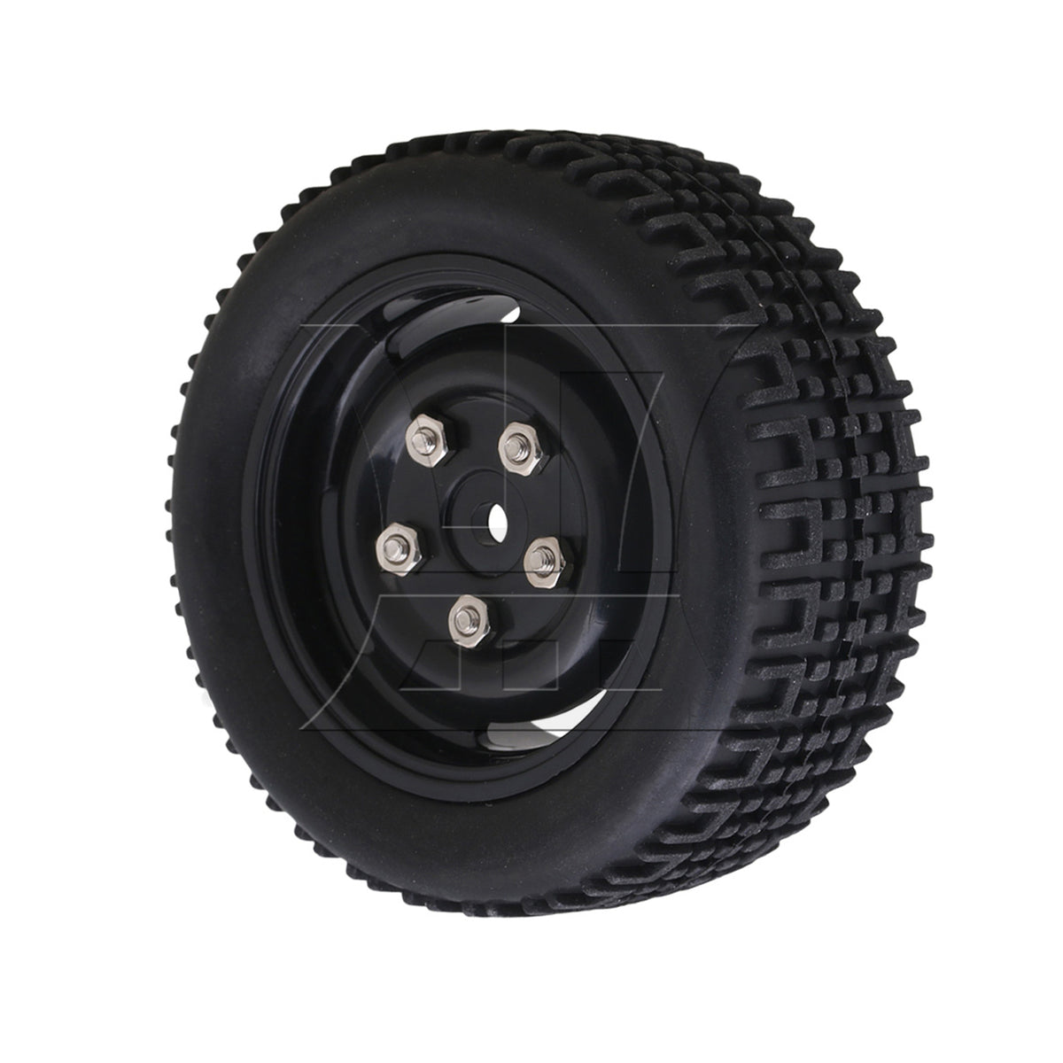 BQLZR 1pc RC1:10 On Road Car Tire and 4-Hole Plastic Wheel Rim 20662 Black for Model Car Racing