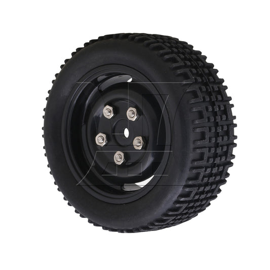 BQLZR 1pc RC1:10 On Road Car Tire and 4-Hole Plastic Wheel Rim 20662 Black for Model Car Racing
