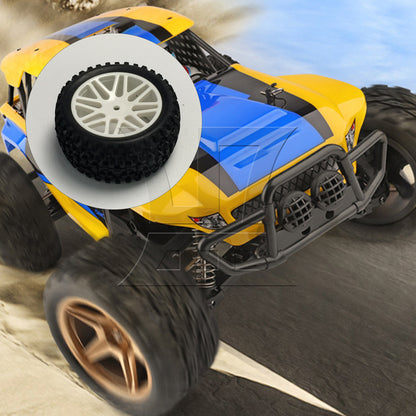 BQLZR 2pcs RC1:10 Off-road Vehicle Rear Wheel with Black Dotted Tread and White Wheel Wheel Model Acceossories