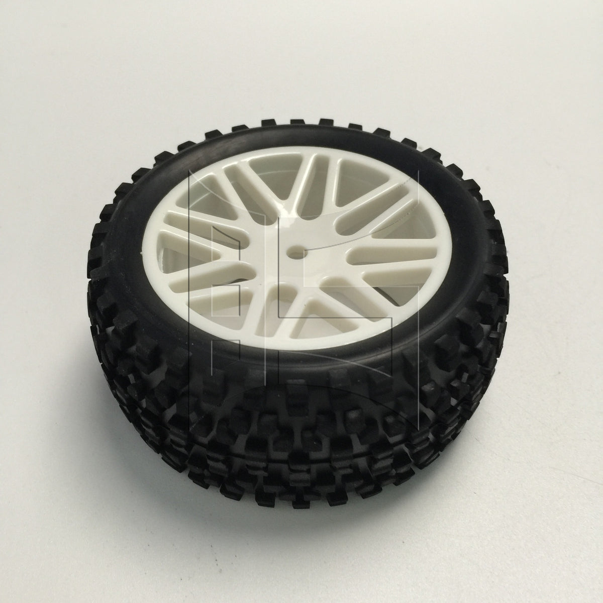 BQLZR 2pcs RC1:10 Off-road Vehicle Rear Wheel with Black Dotted Tread and White Wheel Wheel Model Acceossories