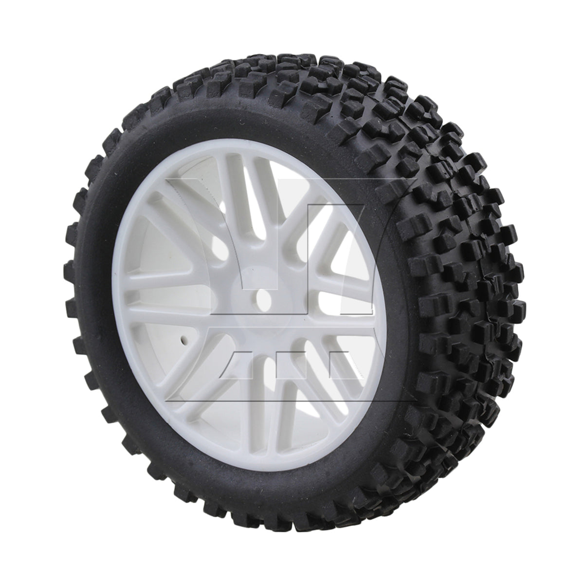 BQLZR 2pcs RC1:10 Off-road Vehicle Rear Wheel with Black Dotted Tread and White Wheel Wheel Model Acceossories