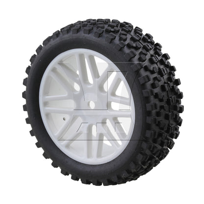 BQLZR 2pcs RC1:10 Off-road Vehicle Rear Wheel with Black Dotted Tread and White Wheel Wheel Model Acceossories
