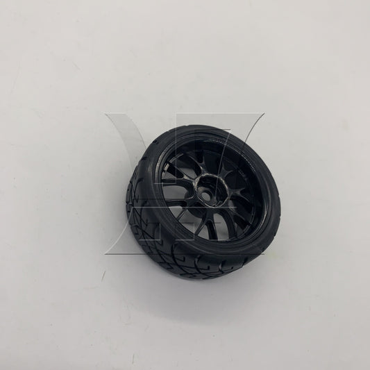 BQLZR 1pc RC1:10 On Road Car Tire And Plastic Black Wheel Rim 20695 for Model Car Repair Replacement Spare Parts
