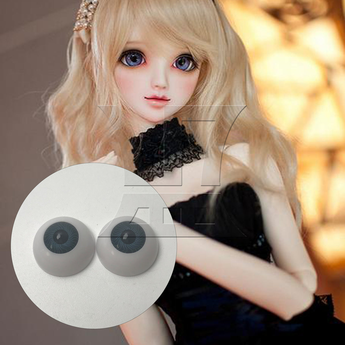 BQLZR 2pcs Half Covered Eyeball 26mm Grey for Human Model