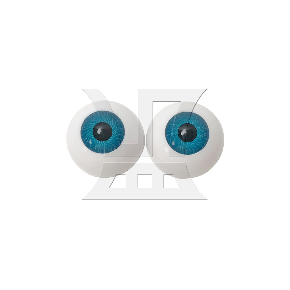 BQLZR 2pcs Half Covered Eyeball 26mm Blue for Plastic Dolls