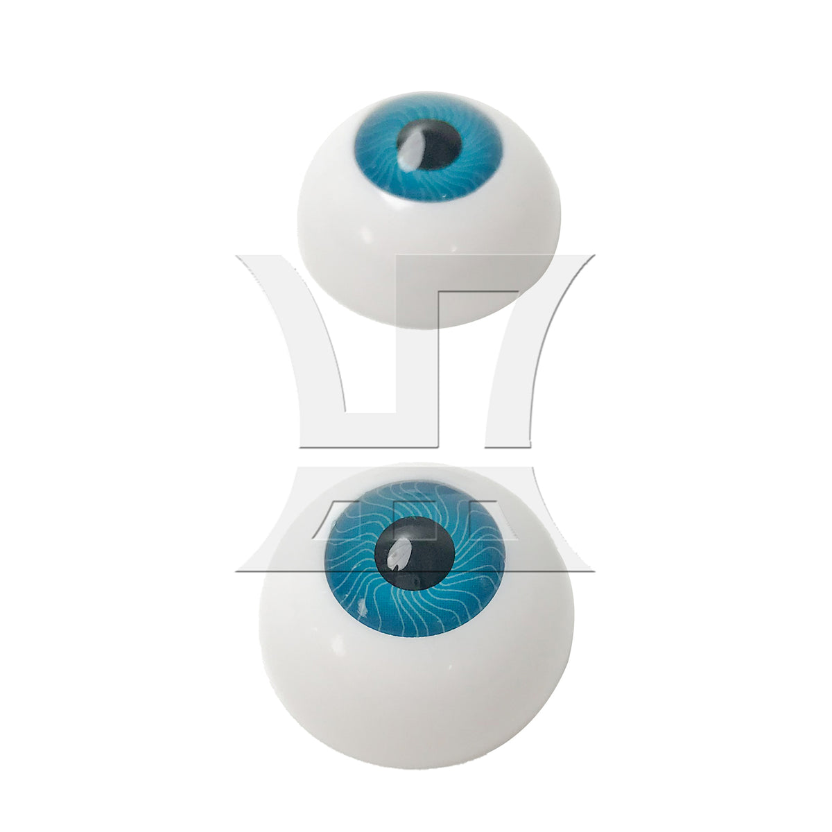 BQLZR 2pcs Half Covered Eyeball 26mm Blue for Plastic Dolls