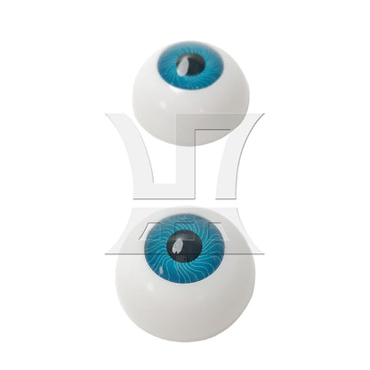 BQLZR 2pcs Half Covered Eyeball 26mm Blue for Plastic Dolls