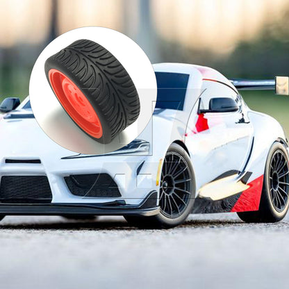 BQLZR 1pc RC1:10 On Road Car Tire and 5-Hole Wheel Rim for Model Car Repair Replacement Spare Parts