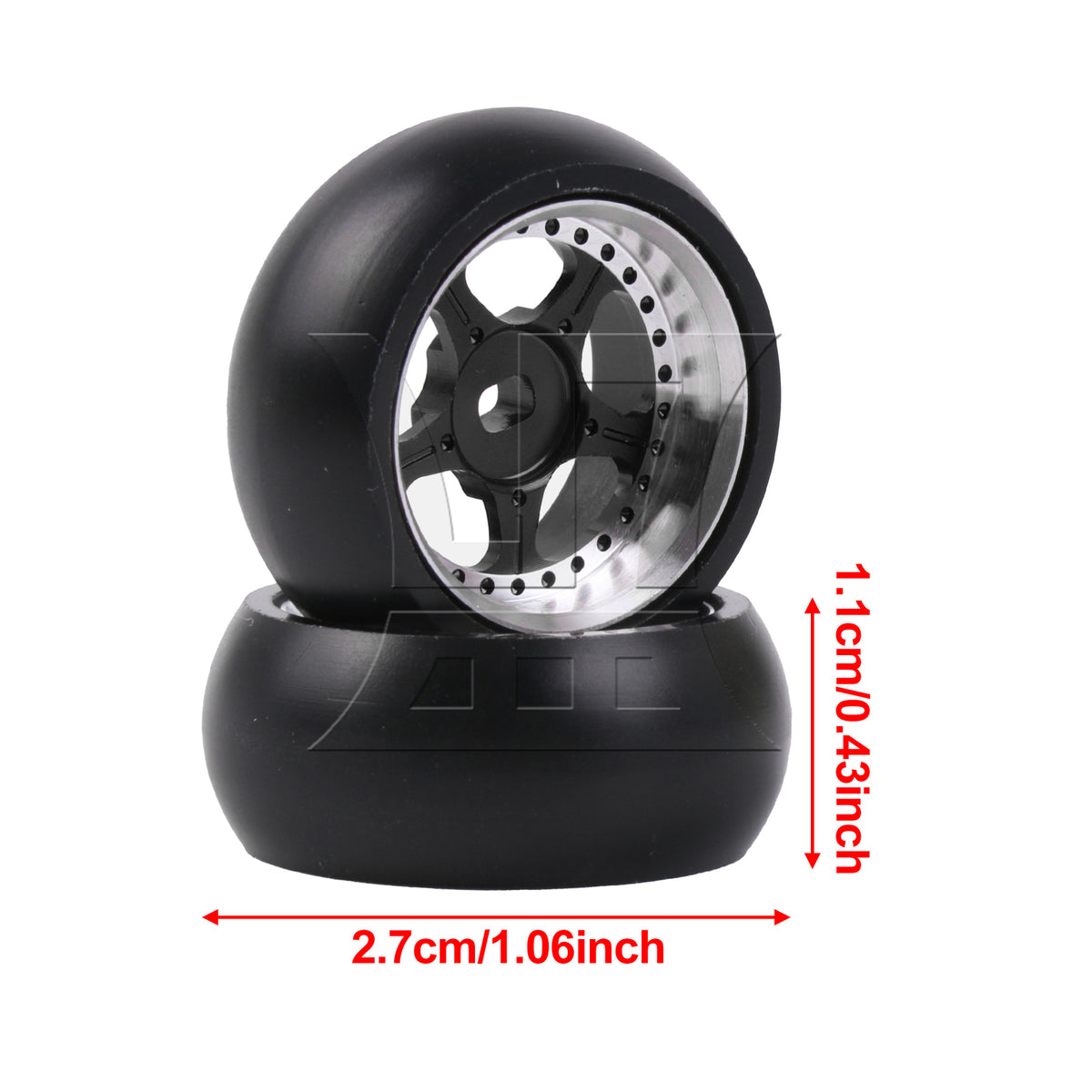 BQLZR 1pc RC1:28 Metal Drift Wheel K969-07Bl Black Model Car Repair Replacement Spare Parts