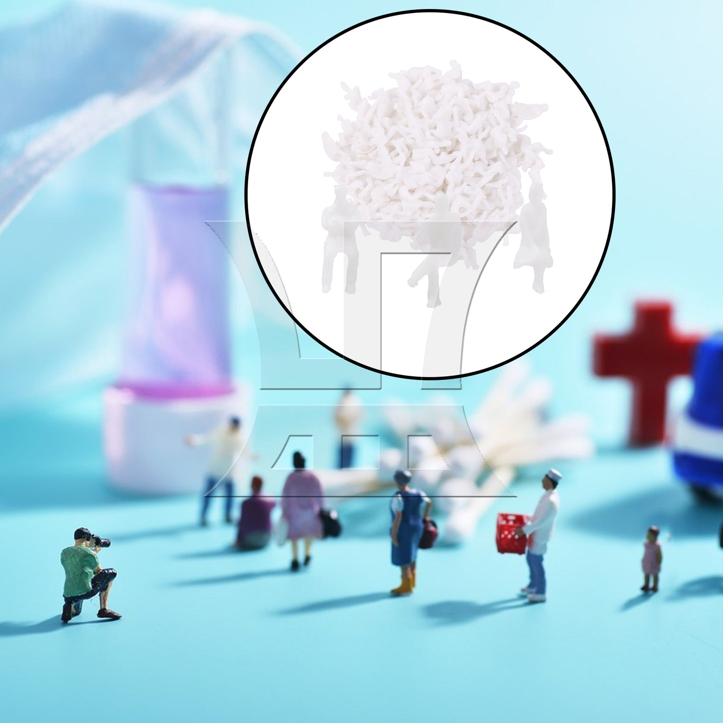 BQLZR 100 Pieces 1:100 Scale People Mannequin Model Unpainted Figures Men & Women