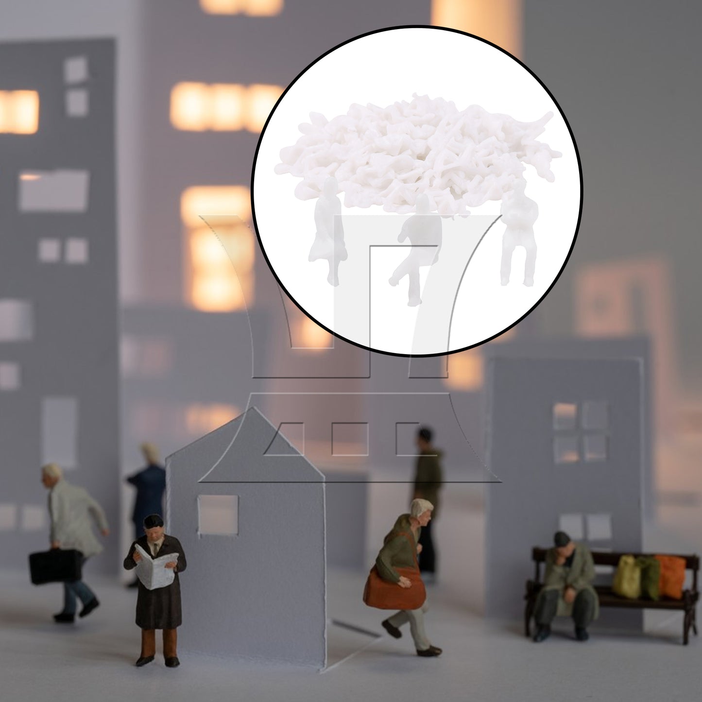 BQLZR 100 Pieces 1:100 Scale People Mannequin Model Unpainted Figures Men & Women